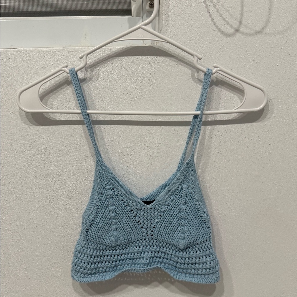 Handmade Blue Crochet Crop Top